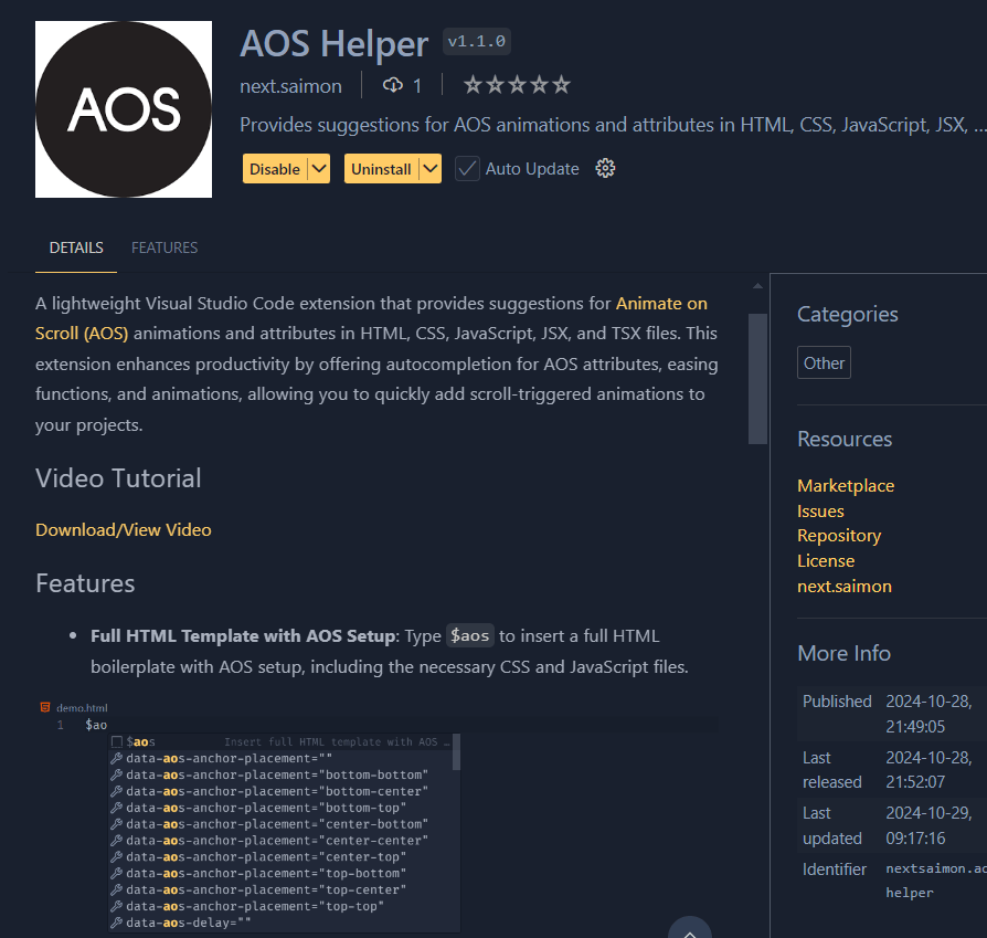 AOS Helper